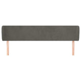 Vidaxl hoofdbord met randen 203x23x78 88 cm fluweel donkergrijs