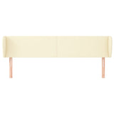 Vidaxl hoofdbord met randen 163x23x78 88 cm kunstleer crèmekleurig