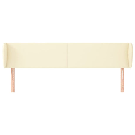 Vidaxl hoofdbord met randen 203x23x78 88 cm kunstleer crèmekleurig