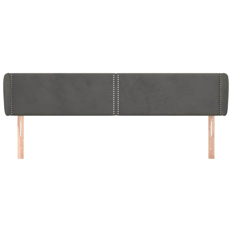 Vidaxl hoofdbord met randen 163x23x78 88 cm fluweel donkergrijs