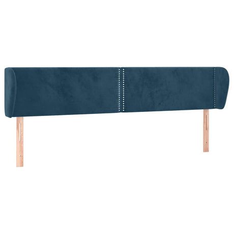Vidaxl hoofdbord met randen 203x23x78 88 cm fluweel donkerblauw