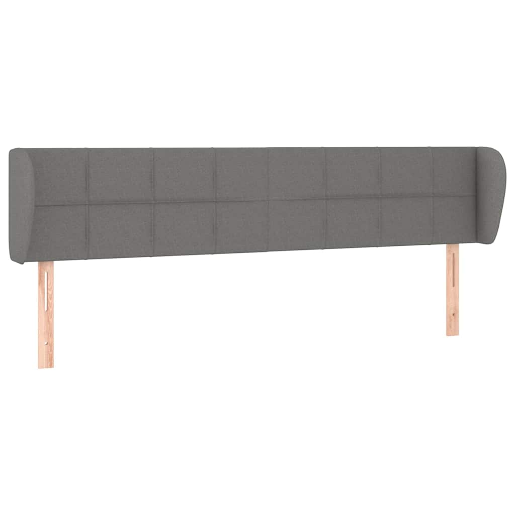 Vidaxl hoofdbord met randen 163x23x78 88 cm stof donkergrijs