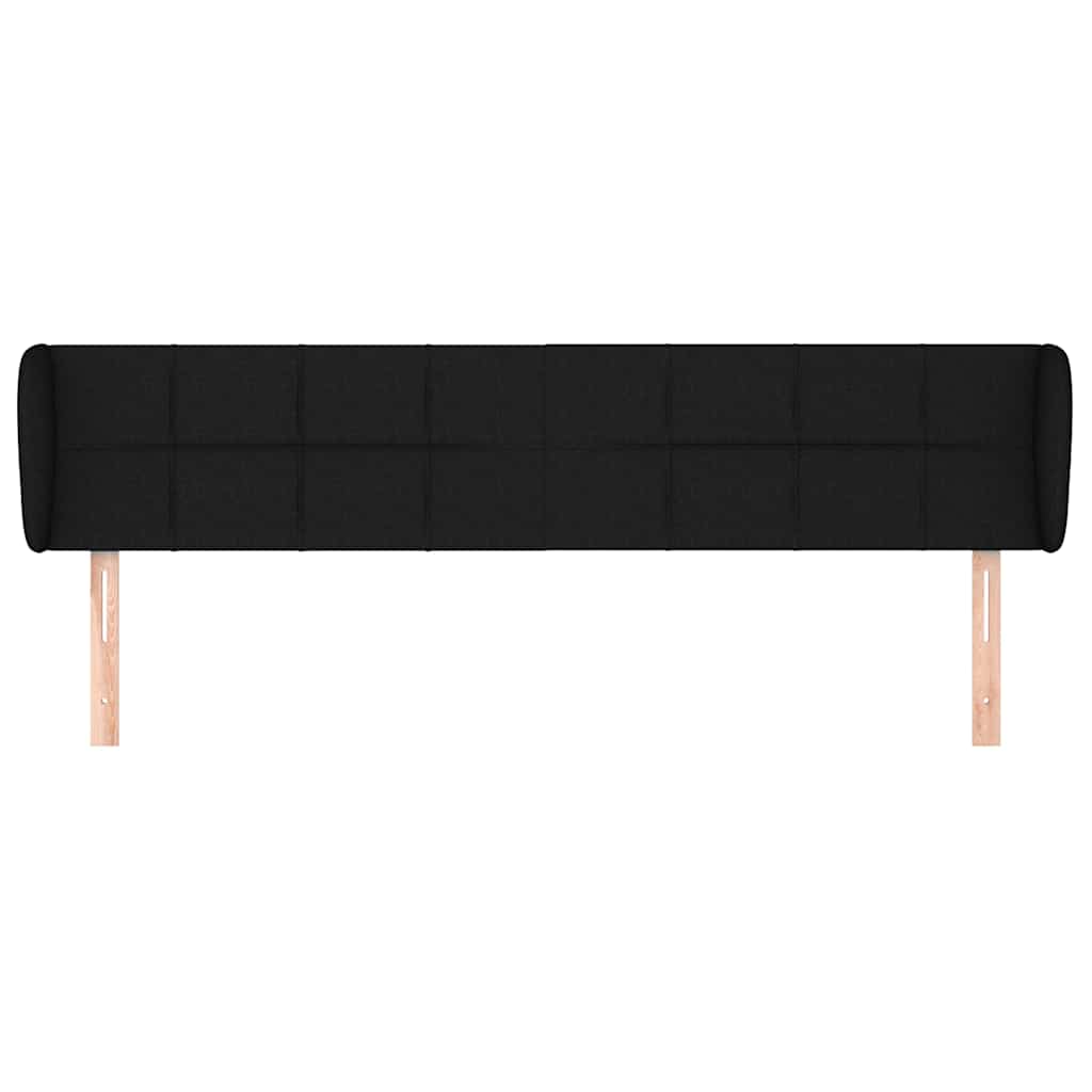 Vidaxl hoofdbord met randen 203x23x78 88 cm stof zwart