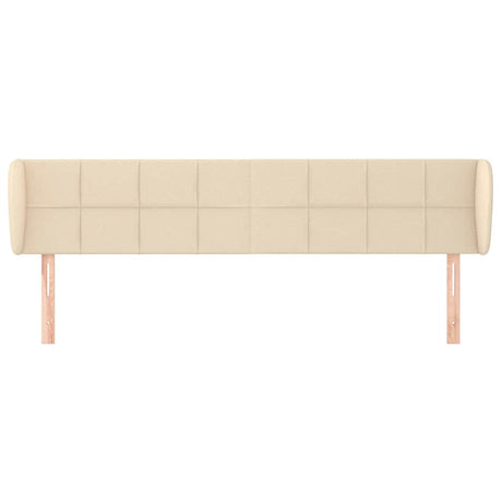 Vidaxl hoofdbord met randen 203x23x78 88 cm stof crèmekleurig