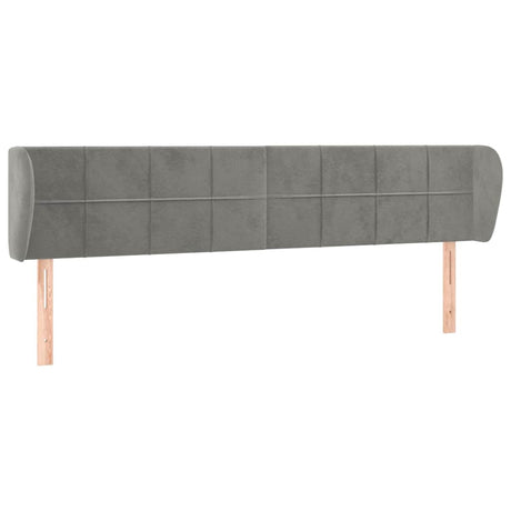 Vidaxl hoofdbord met randen 163x23x78 88 cm fluweel lichtgrijs