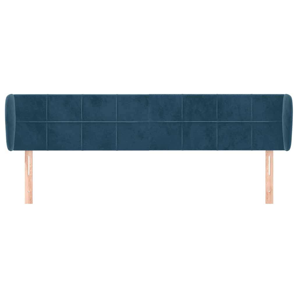Vidaxl hoofdbord met randen 183x23x78 88 cm fluweel donkerblauw