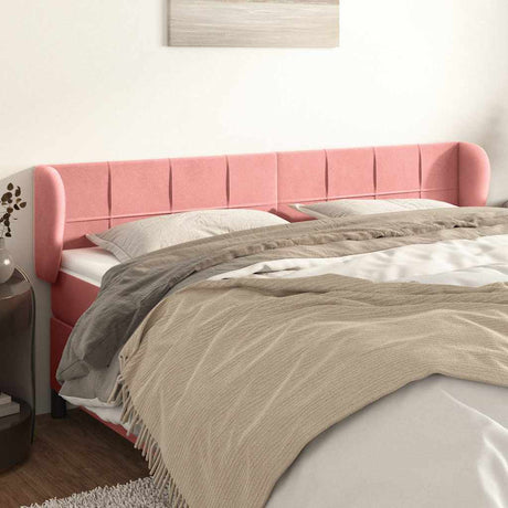 Vidaxl hoofdbord met randen 183x23x78 88 cm fluweel roze