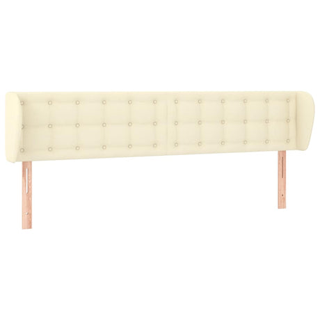 Vidaxl hoofdbord met randen 183x23x78 88 cm kunstleer crèmekleurig