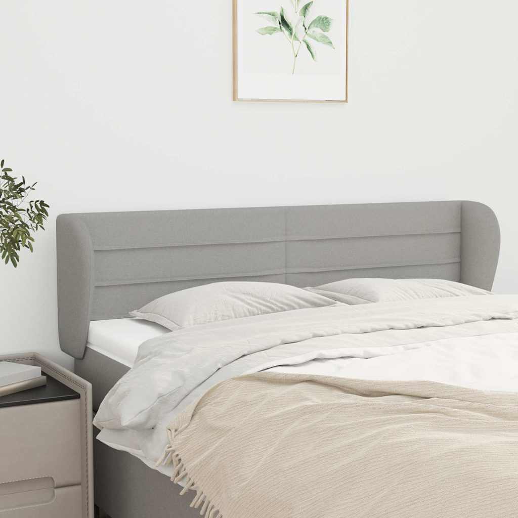 Vidaxl hoofdbord met randen 147x23x78 88 cm stof lichtgrijs