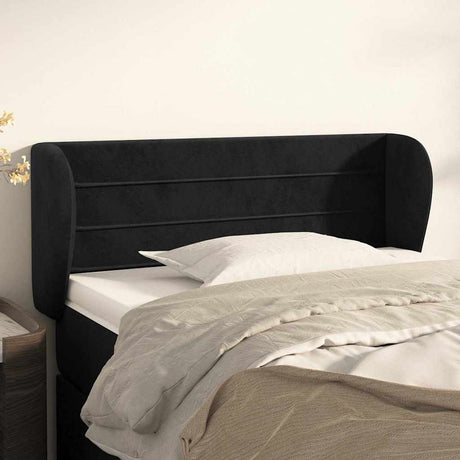 Vidaxl hoofdbord met randen 93x23x78 88 cm fluweel zwart