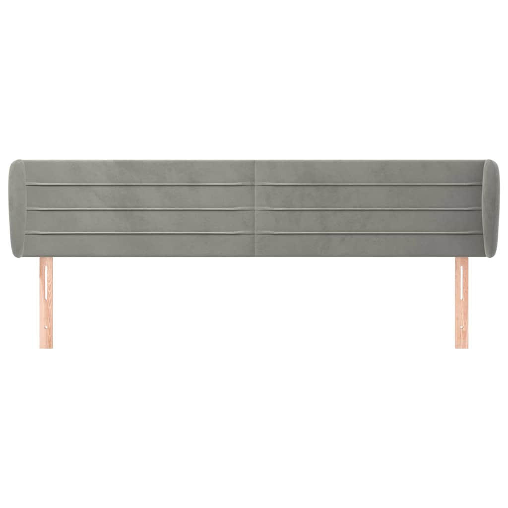Vidaxl hoofdbord met randen 163x23x78 88 cm fluweel lichtgrijs