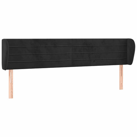 Vidaxl hoofdbord met randen 163x23x78 88 cm fluweel zwart
