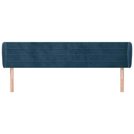 Vidaxl hoofdbord met randen 163x23x78 88 cm fluweel donkerblauw