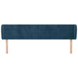 Vidaxl hoofdbord met randen 183x23x78 88 cm fluweel donkerblauw