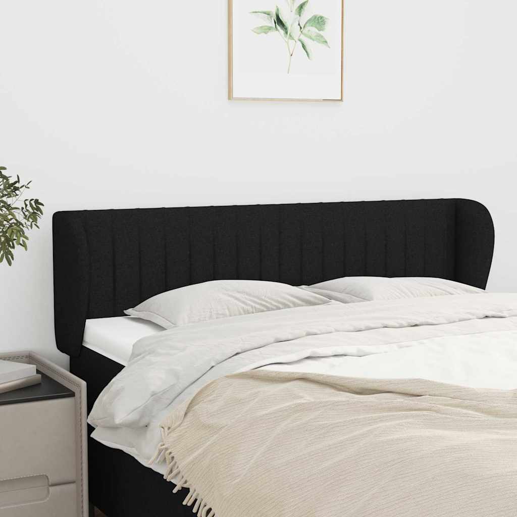Vidaxl hoofdbord met randen 147x23x78 88 cm stof zwart
