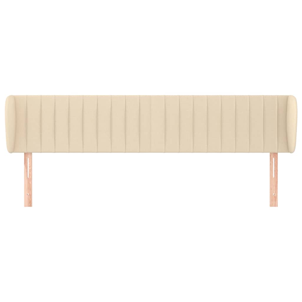 Vidaxl hoofdbord met randen 163x23x78 88 cm stof crèmekleurig