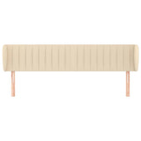 Vidaxl hoofdbord met randen 163x23x78 88 cm stof crèmekleurig