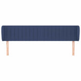 Vidaxl hoofdbord met randen 163x23x78 88 cm stof blauw