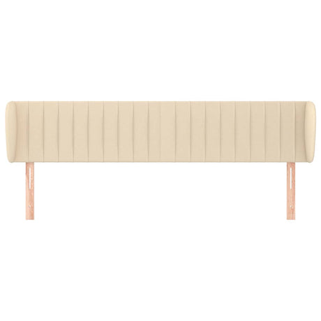 Vidaxl hoofdbord met randen 183x23x78 88 cm stof crèmekleurig