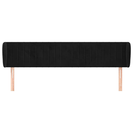 Vidaxl hoofdbord met randen 163x23x78 88 cm fluweel zwart