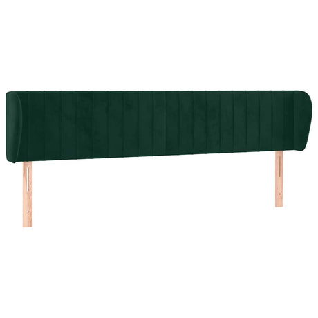 Vidaxl hoofdbord met randen 163x23x78 88 cm fluweel donkergroen