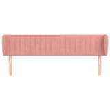 Vidaxl hoofdbord met randen 163x23x78 88 cm fluweel roze