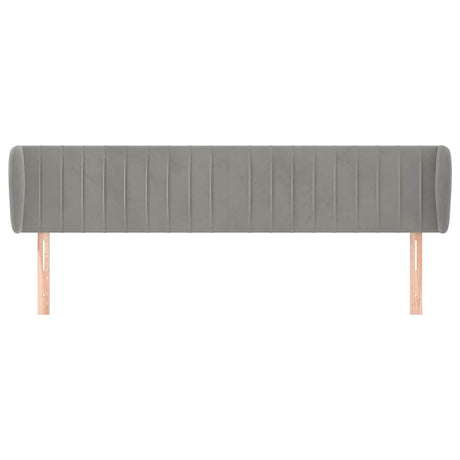 Vidaxl hoofdbord met randen 203x23x78 88 cm fluweel lichtgrijs