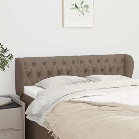 Vidaxl hoofdbord met randen 163x23x78 88 cm stof taupe