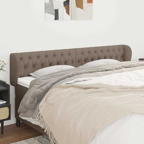 Vidaxl hoofdbord met randen 183x23x78 88 cm stof taupe