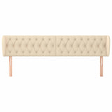 Vidaxl hoofdbord met randen 183x23x78 88 cm stof crèmekleurig