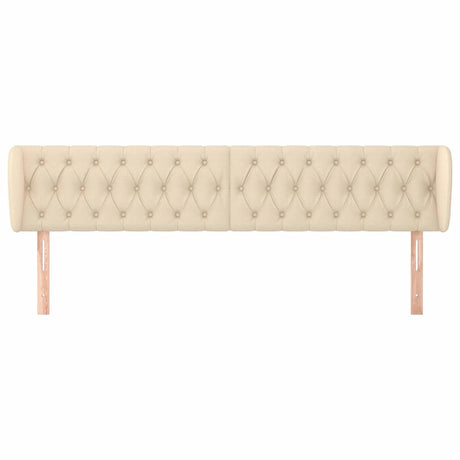 Vidaxl hoofdbord met randen 183x23x78 88 cm stof crèmekleurig