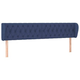 Vidaxl hoofdbord met randen 203x23x78 88 cm stof blauw