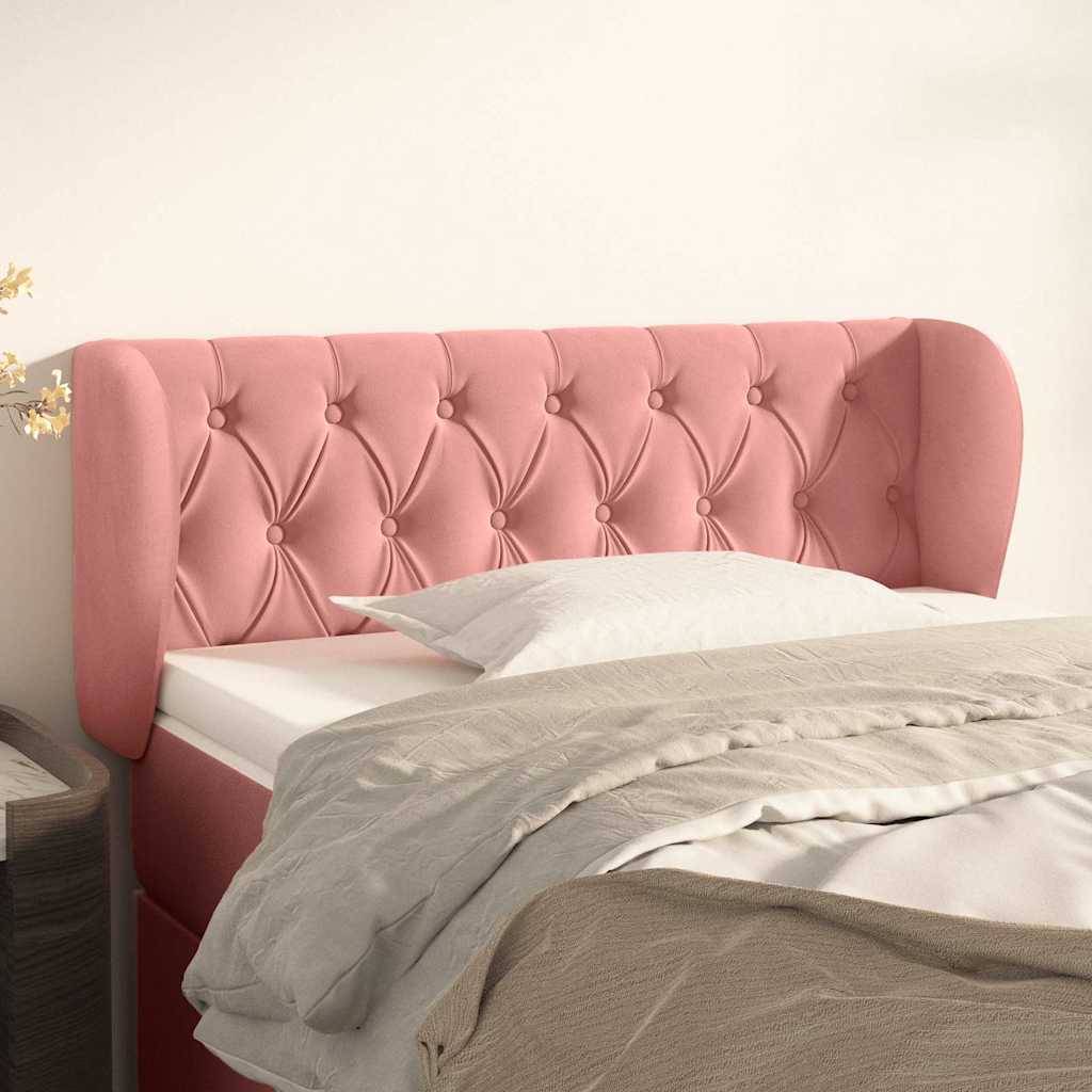 Vidaxl hoofdbord met randen 103x23x78 88 cm fluweel roze