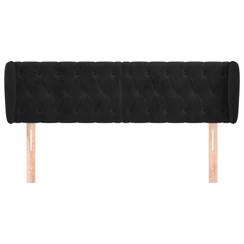 Vidaxl hoofdbord met randen 147x23x78 88 cm fluweel zwart