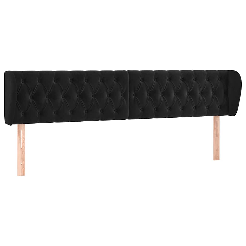 Vidaxl hoofdbord met randen 183x23x78 88 cm fluweel zwart