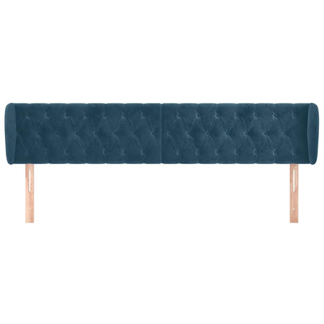 Vidaxl hoofdbord met randen 183x23x78 88 cm fluweel donkerblauw