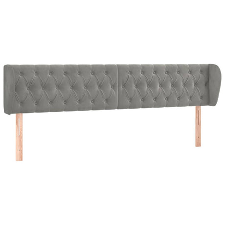 Vidaxl hoofdbord met randen 203x23x78 88 cm fluweel lichtgrijs