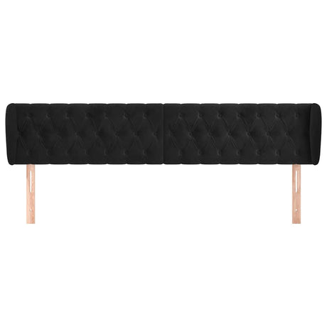 Vidaxl hoofdbord met randen 203x23x78 88 cm fluweel zwart