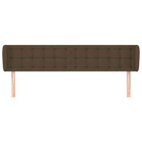 Vidaxl hoofdbord met randen 183x23x78 88 cm stof donkerbruin