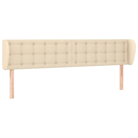 Vidaxl hoofdbord met randen 183x23x78 88 cm stof crèmekleurig