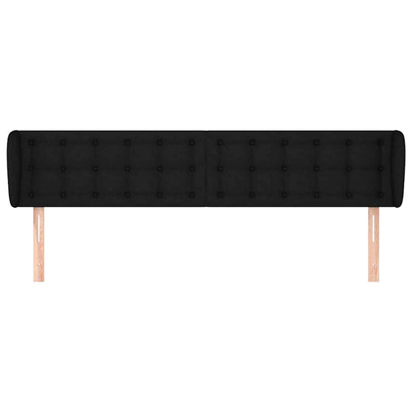 Vidaxl hoofdbord met randen 203x23x78 88 cm stof zwart