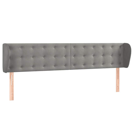 Vidaxl hoofdbord met randen 203x23x78 88 cm fluweel lichtgrijs
