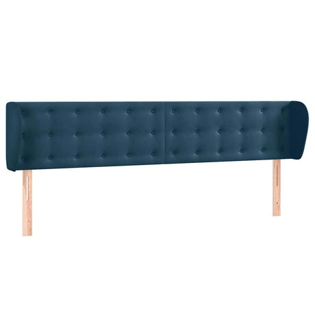 Vidaxl hoofdbord met randen 203x23x78 88 cm fluweel donkerblauw