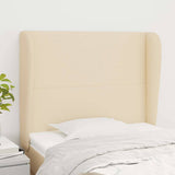 Vidaxl hoofdbord met randen 93x23x118 128 cm stof crèmekleurig