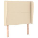Vidaxl hoofdbord met randen 103x23x118 128 cm stof crèmekleurig