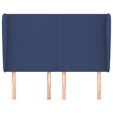 Vidaxl hoofdbord met randen 147x23x118 128 cm stof blauw