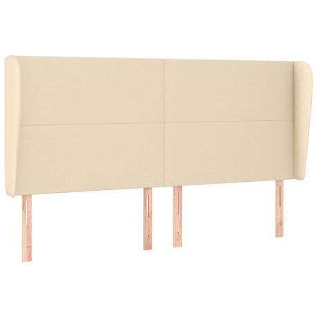 Vidaxl hoofdbord met randen 183x23x118 128 cm stof crèmekleurig