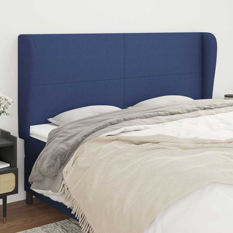 Vidaxl hoofdbord met randen 183x23x118 128 cm stof blauw