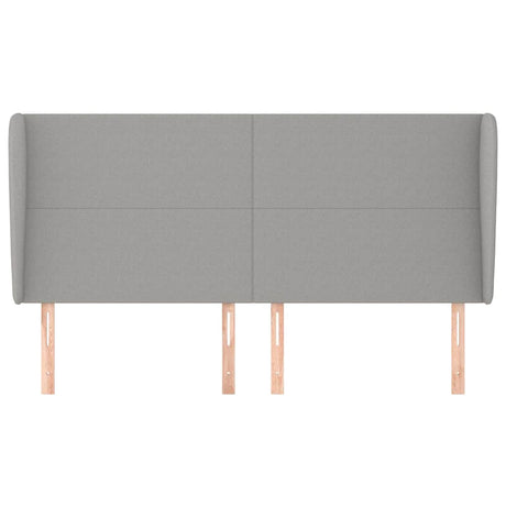 Vidaxl hoofdbord met randen 203x23x118 128 cm stof lichtgrijs
