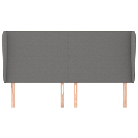 Vidaxl hoofdbord met randen 203x23x118 128 cm stof donkergrijs